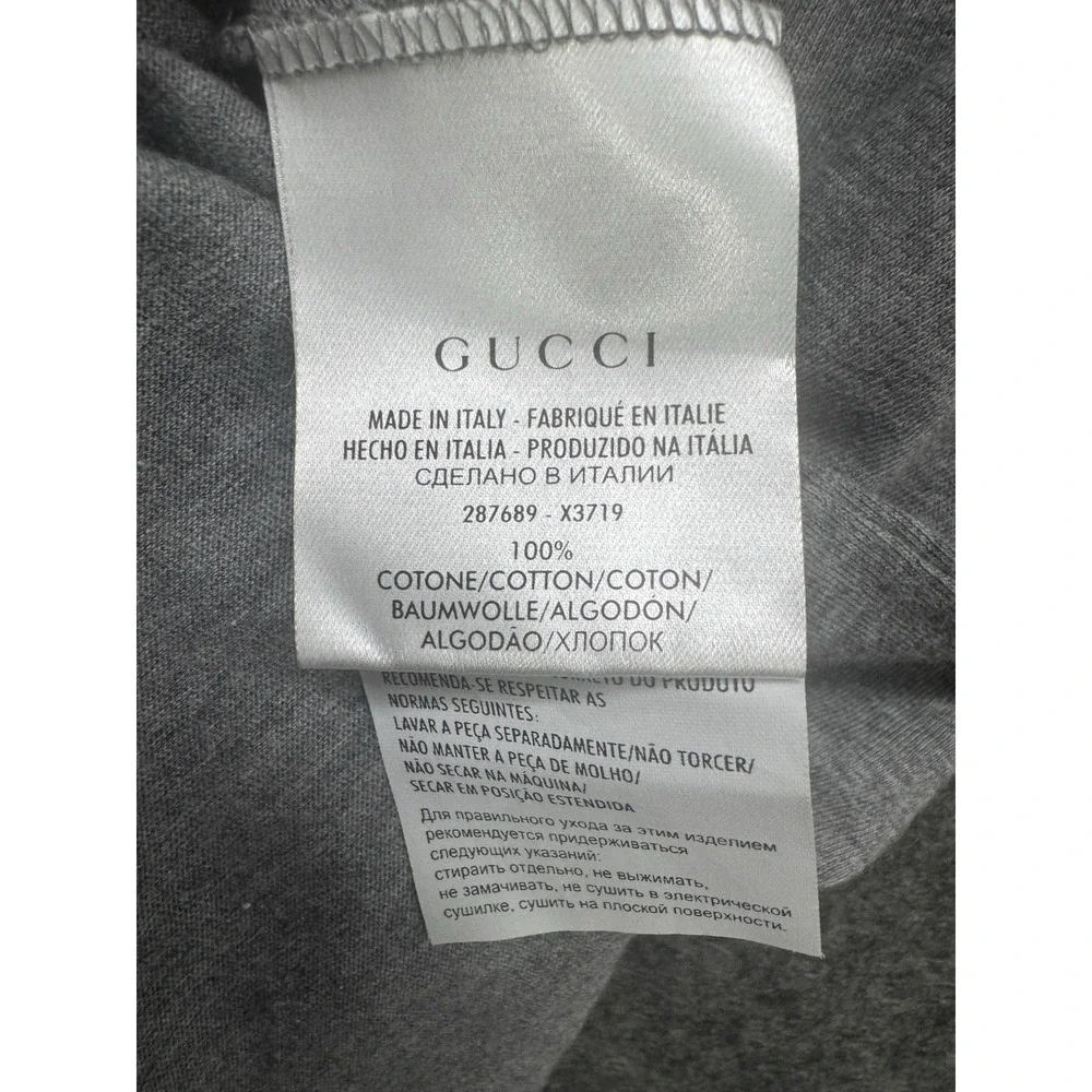 Gucci GG Logo Gray T-Shirt Mens Medium Made In Italy NWT Luxury